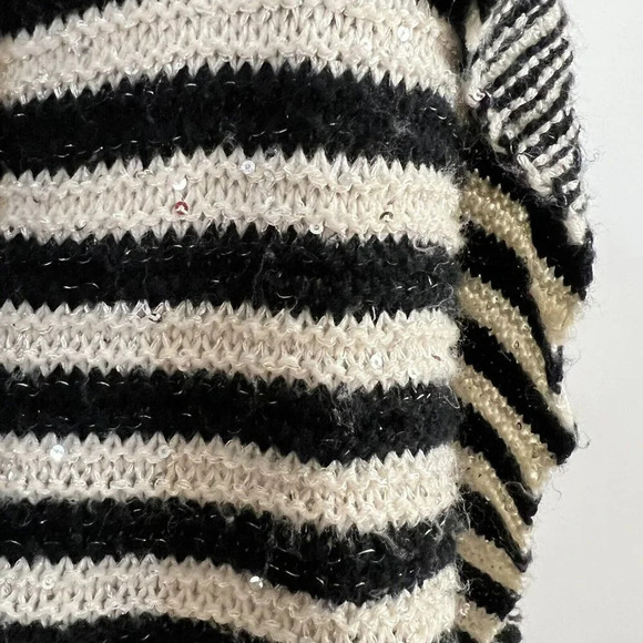 Another Story NYC Studio Shrug Cardigan Sweater Large Black and White Sequin - Picture 8 of 9